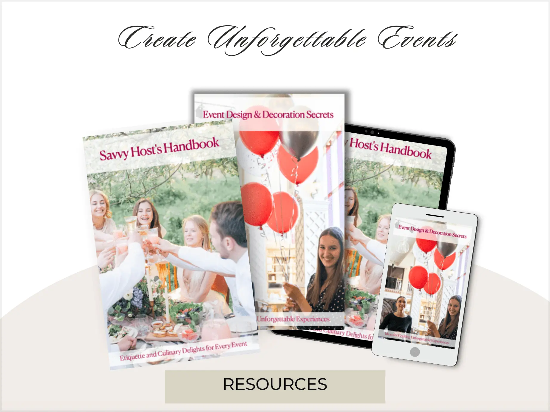An assortment of resources, how-to-guides, and books for becoming a savvy events host of chic celebrations